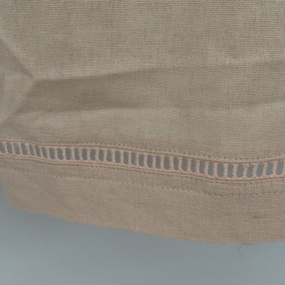 AKC Women Large Petite LP Pink Embroidered Flip Flops Linen Blend Tank Top Shirt - Picture 4 of 8